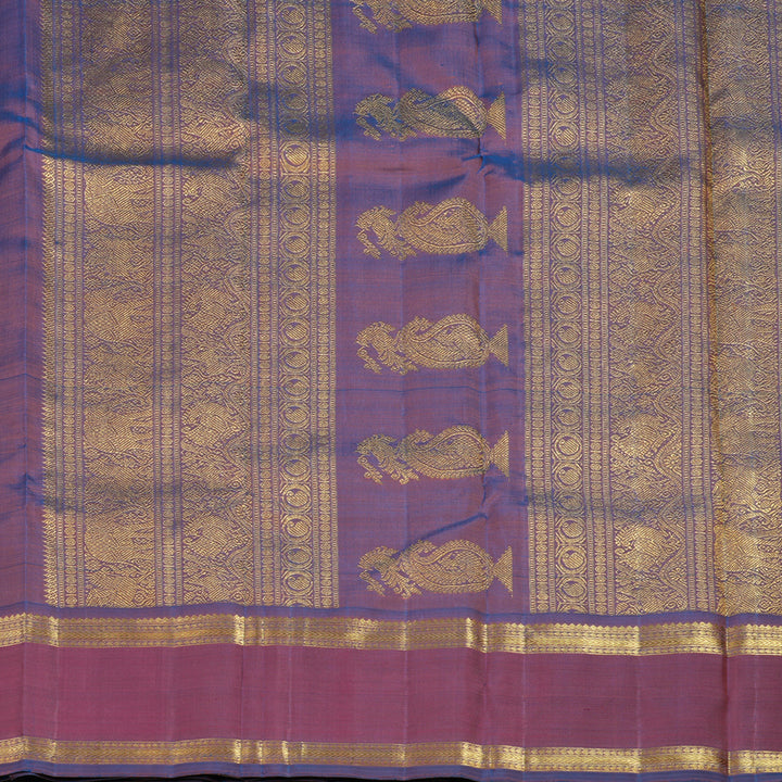 Hayagrivas Handloom Dual Tone (Purple & Blue) Kanjivaram Silk Saree BF17-SBS