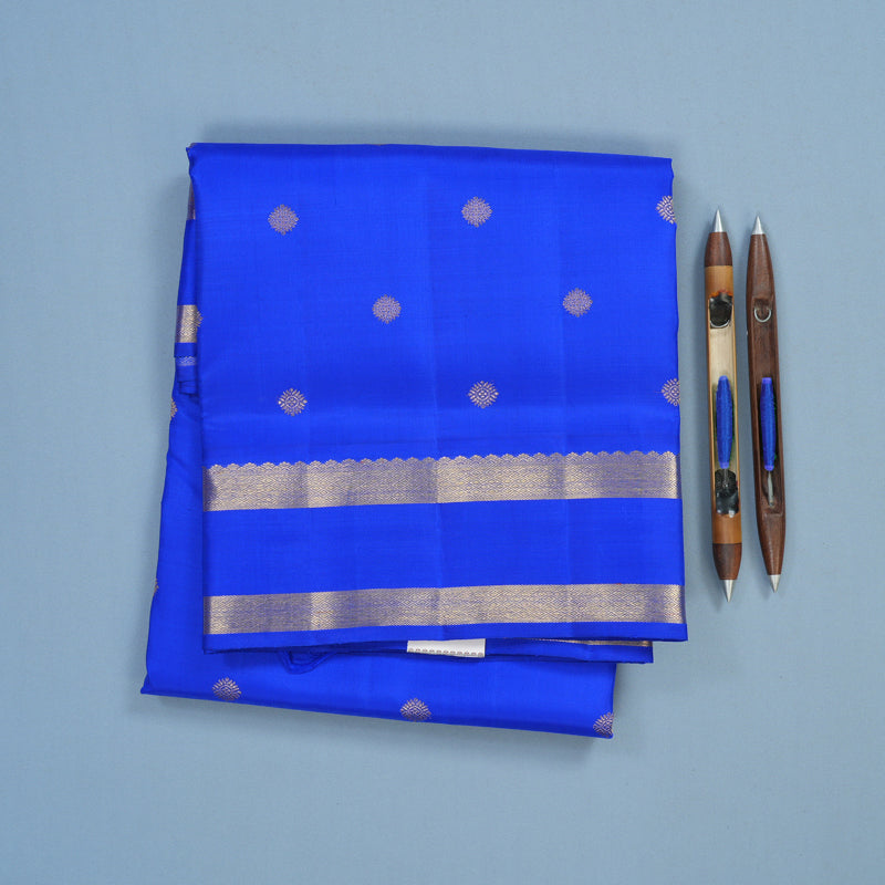 Hayagrivas Handloom MS Blue Ten Yards Silk Saree with BF19-SBS