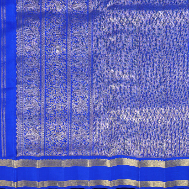 Hayagrivas Handloom MS Blue Ten Yards Silk Saree with BF19-SBS