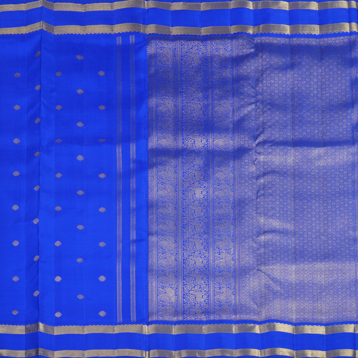 Hayagrivas Handloom MS Blue Ten Yards Silk Saree with BF19-SBS