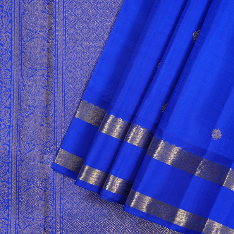 Hayagrivas Handloom MS Blue Ten Yards Silk Saree with BF19-SBS