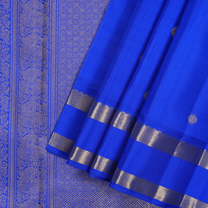 Hayagrivas Handloom MS Blue Ten Yards Silk Saree with BF19-SBS