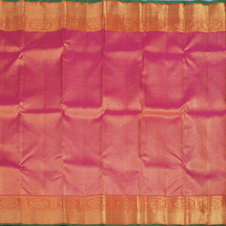 Hayagrivas Handloom Pink Kanjivaram Silk Saree with Orange Border BF2-SBS