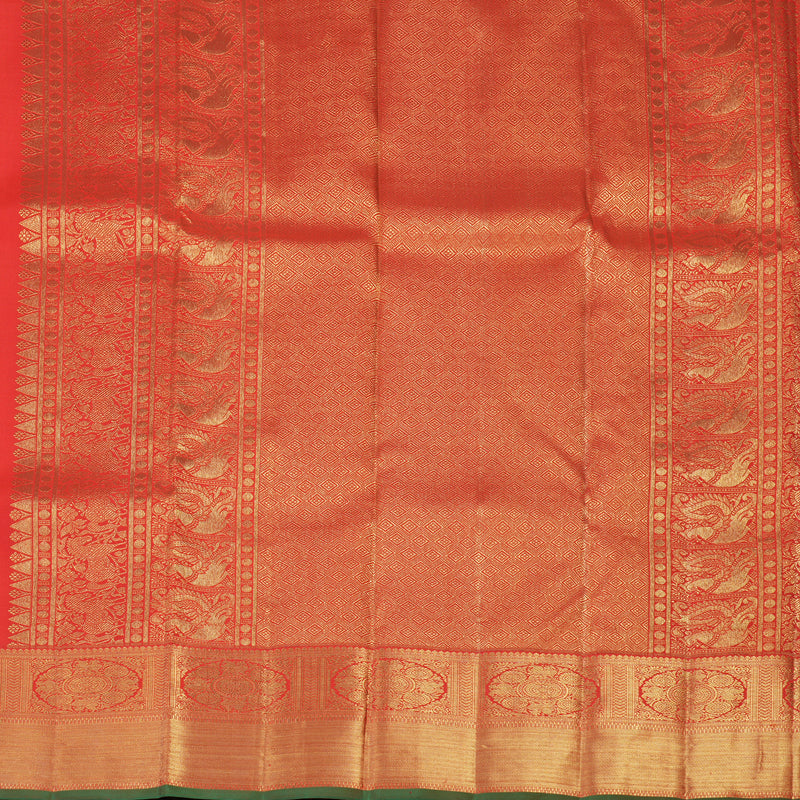 Hayagrivas Handloom Pink Kanjivaram Silk Saree with Orange Border BF2-SBS