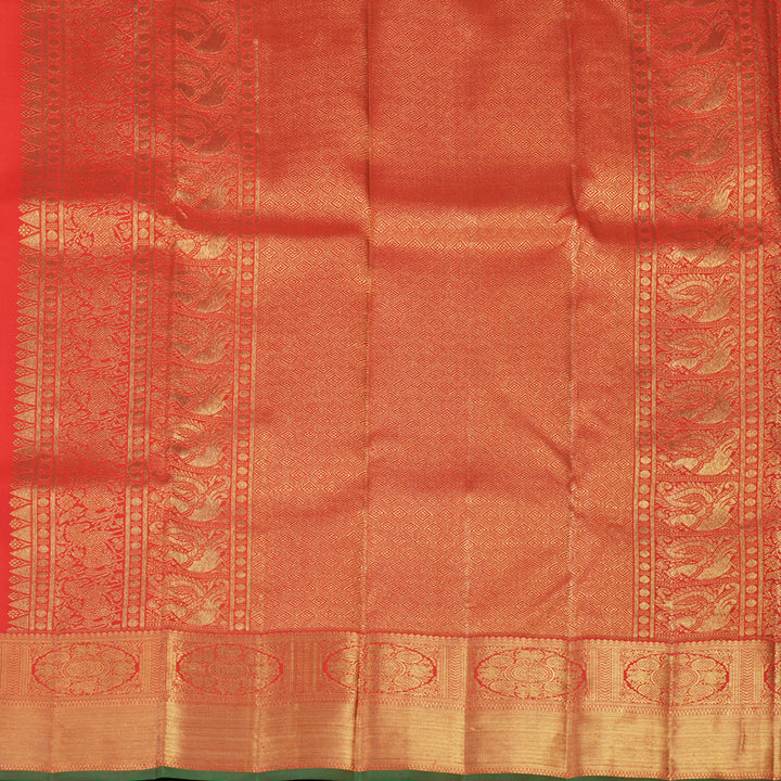 Hayagrivas Handloom Pink Kanjivaram Silk Saree with Orange Border BF2-SBS