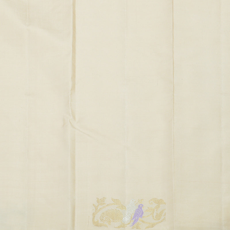 Hayagrivas Handloom Half-White Kanjivaram Silk Saree BF21-SBS