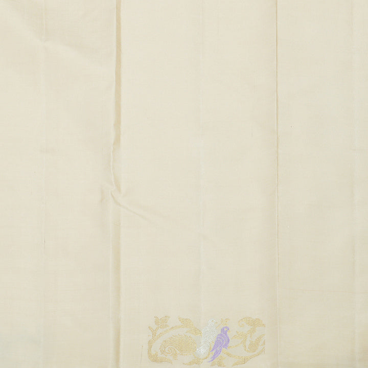 Hayagrivas Handloom Half-White Kanjivaram Silk Saree BF21-SBS