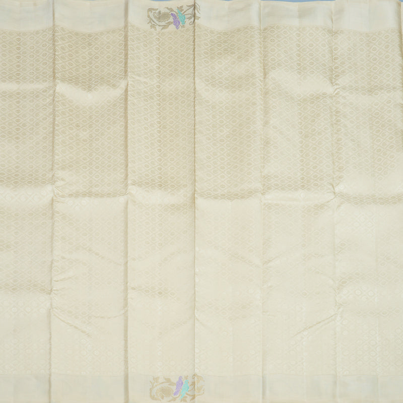 Hayagrivas Handloom Half-White Kanjivaram Silk Saree BF21-SBS