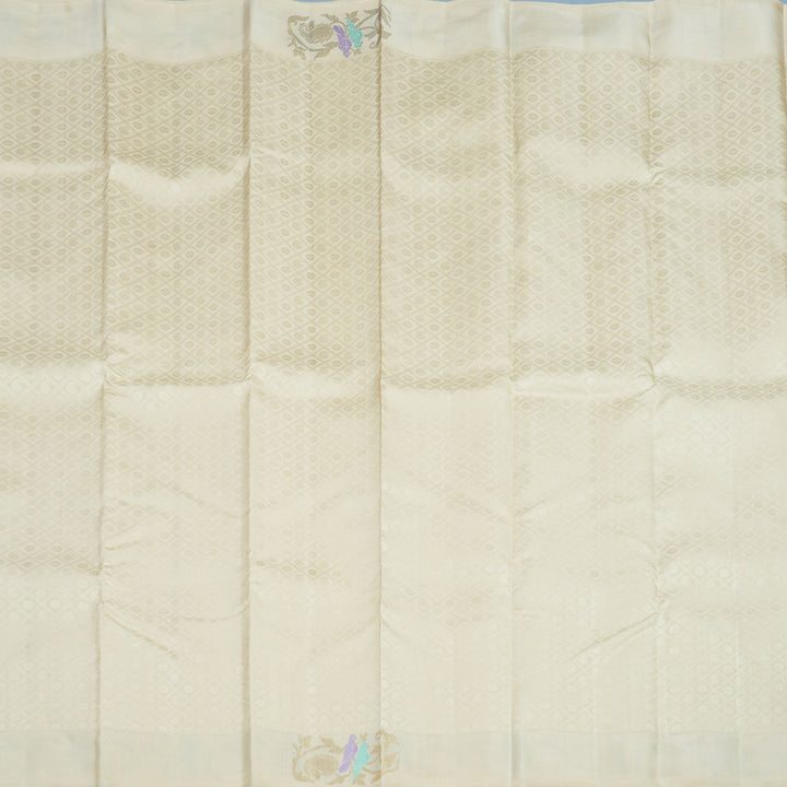 Hayagrivas Handloom Half-White Kanjivaram Silk Saree BF21-SBS