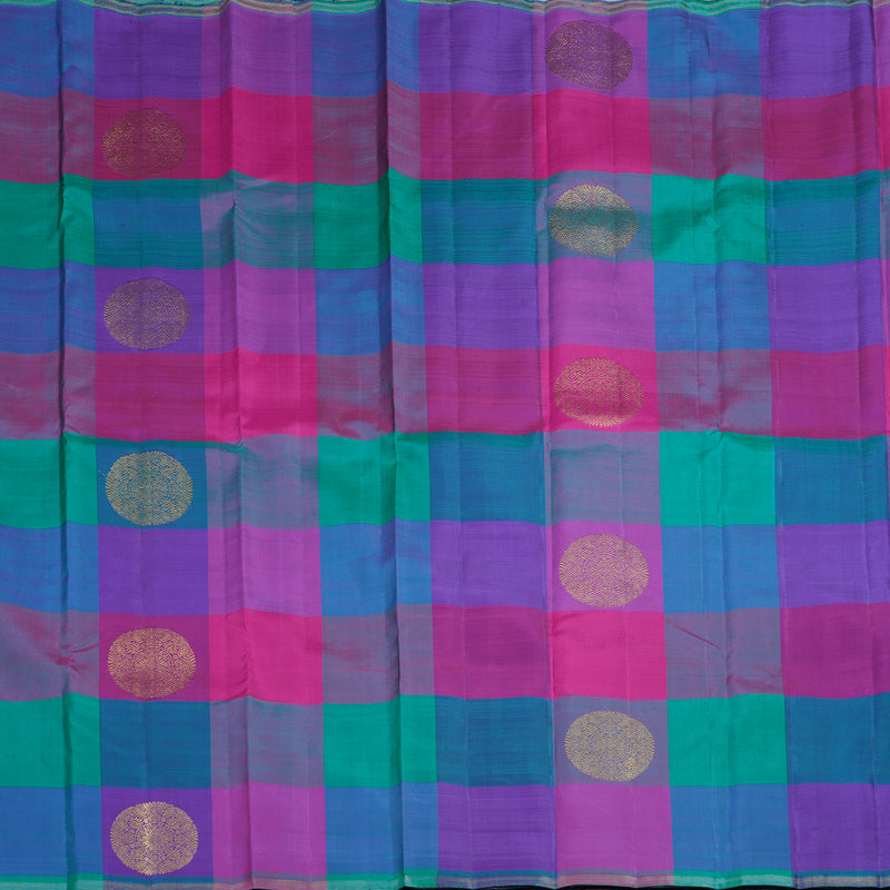 Hayagrivas Handloom Multicolour Checks Kanjivaram Silk Saree BF22-SBS