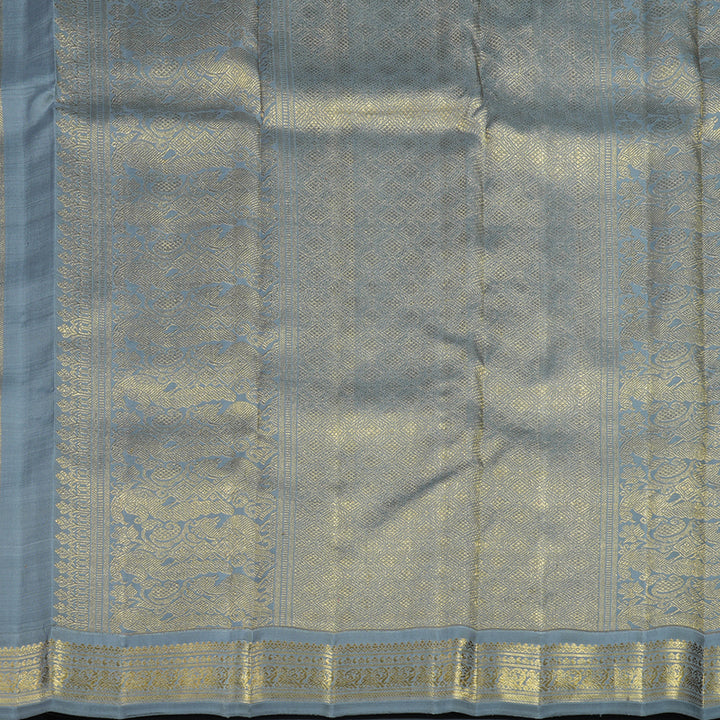 Hayagrivas Handloom Silver Grey Kanjivaram Silk Saree BF25-SBS
