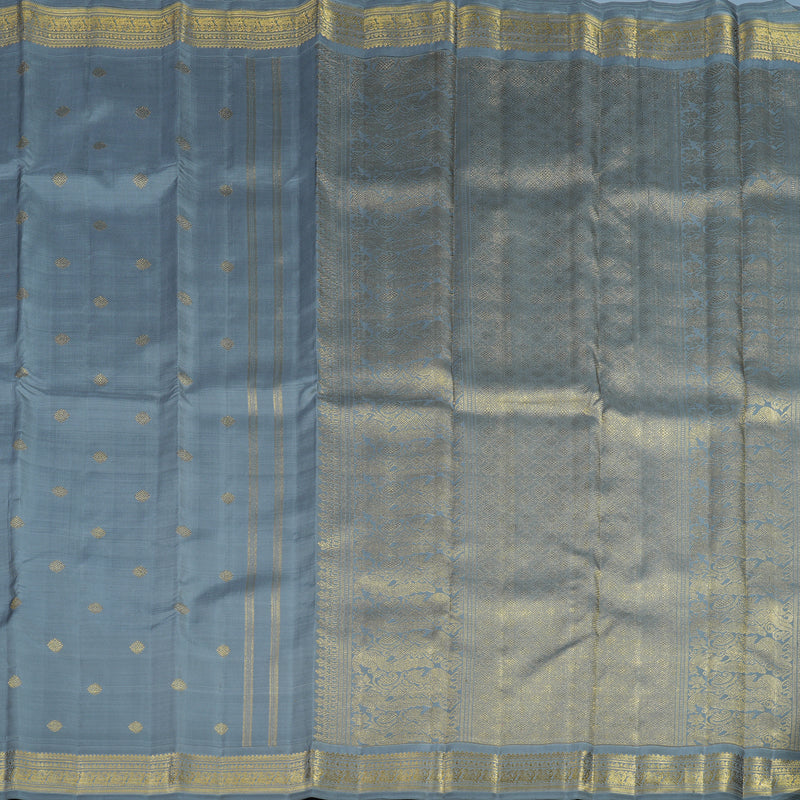 Hayagrivas Handloom Silver Grey Kanjivaram Silk Saree BF25-SBS