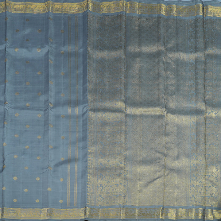 Hayagrivas Handloom Silver Grey Kanjivaram Silk Saree BF25-SBS