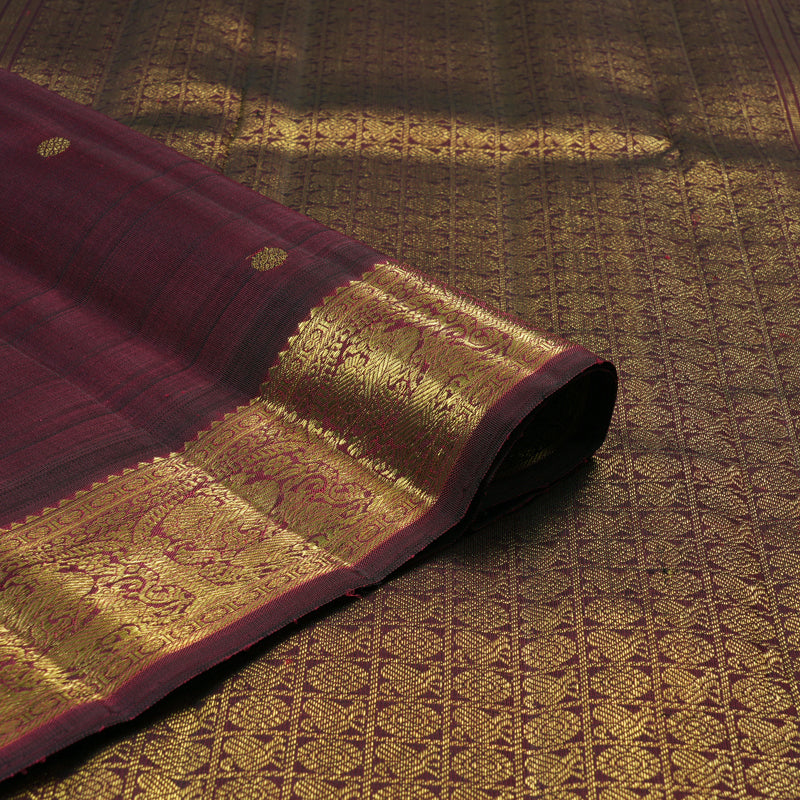 Hayagrivas Handloom Wine Maroon Kanjivaram Silk Saree BF3-SBS