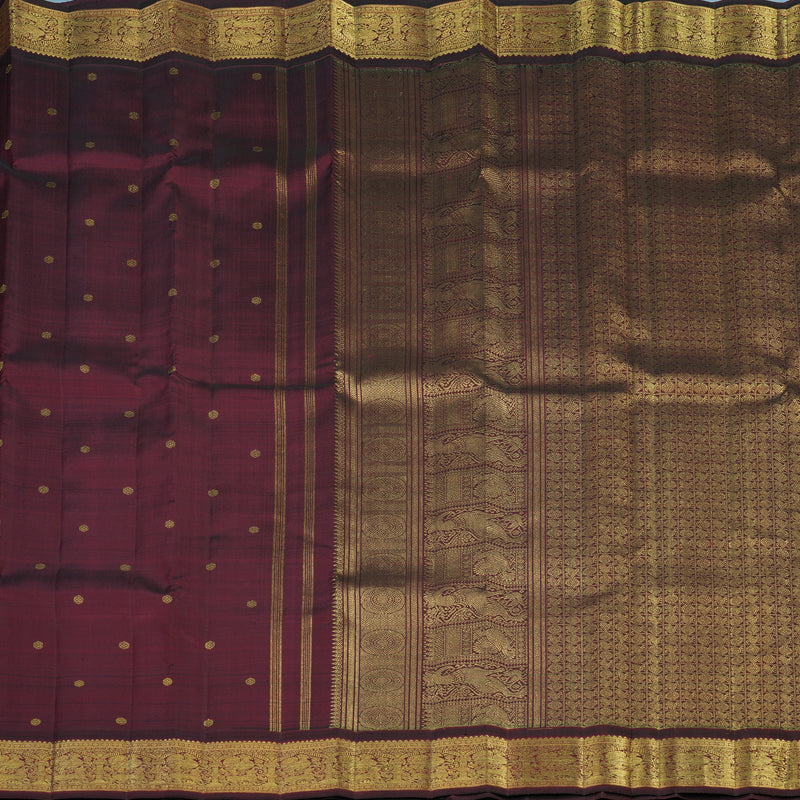 Hayagrivas Handloom Wine Maroon Kanjivaram Silk Saree BF3-SBS