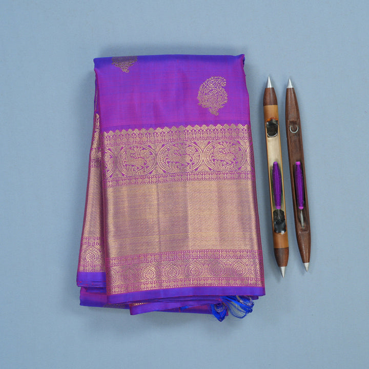 Hayagrivas Handloom Purple Kanjivaram Silk Saree BF30-SBS