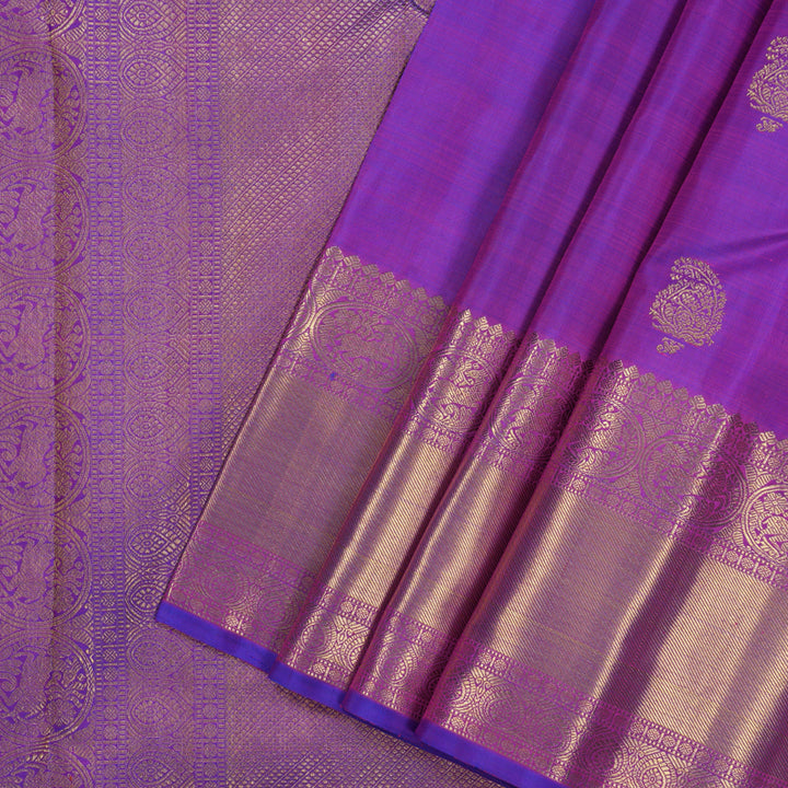 Hayagrivas Handloom Purple Kanjivaram Silk Saree BF30-SBS