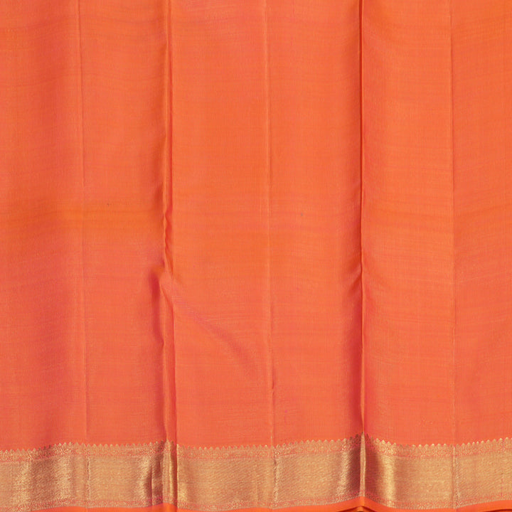 Hayagrivas Handloom Pinkish-Orange Kanjivaram Silk Saree BF57-SBS