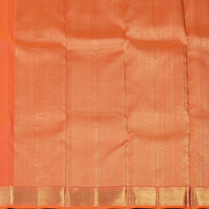 Hayagrivas Handloom Pinkish-Orange Kanjivaram Silk Saree BF57-SBS