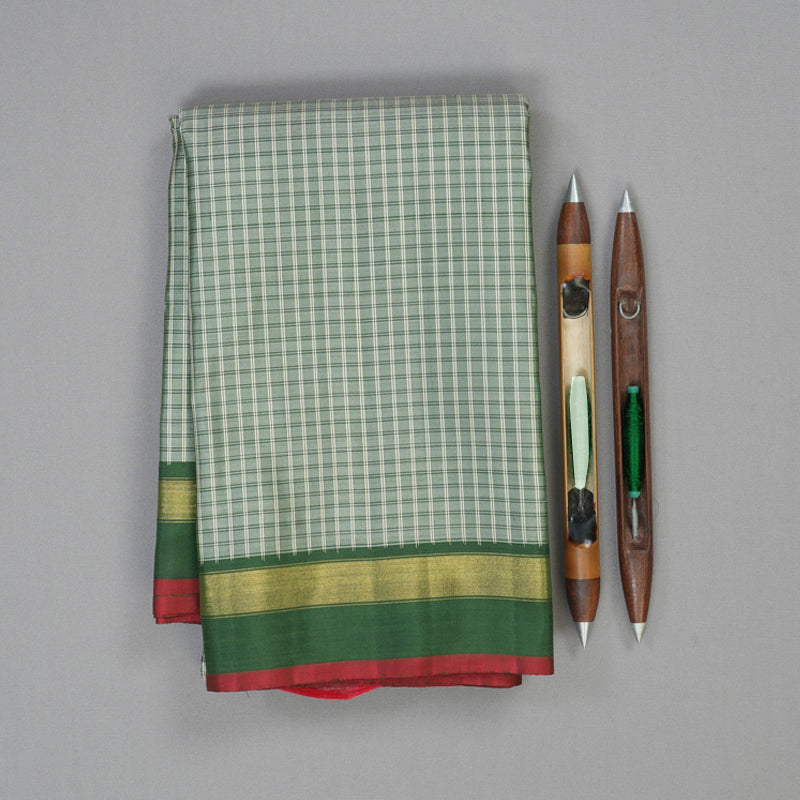 Hayagrivas Handloom Green Kanjivaram Silk Saree with Mehandi Green Border BF99-SBS