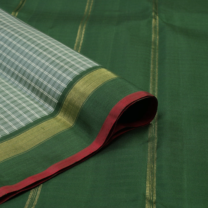 Hayagrivas Handloom Green Kanjivaram Silk Saree with Mehandi Green Border BF99-SBS