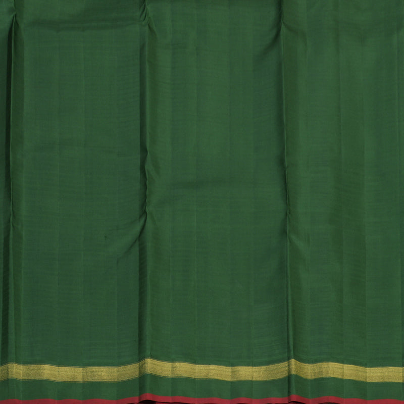 Hayagrivas Handloom Green Kanjivaram Silk Saree with Mehandi Green Border BF99-SBS