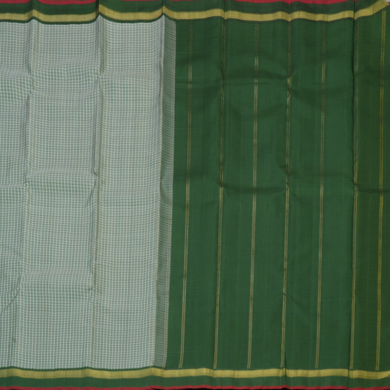 Hayagrivas Handloom Green Kanjivaram Silk Saree with Mehandi Green Border BF99-SBS