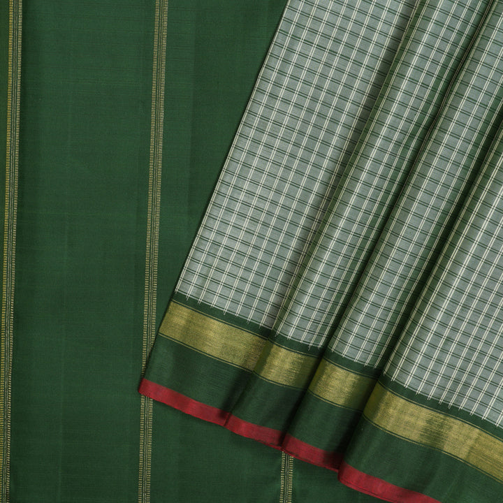 Hayagrivas Handloom Green Kanjivaram Silk Saree with Mehandi Green Border BF99-SBS