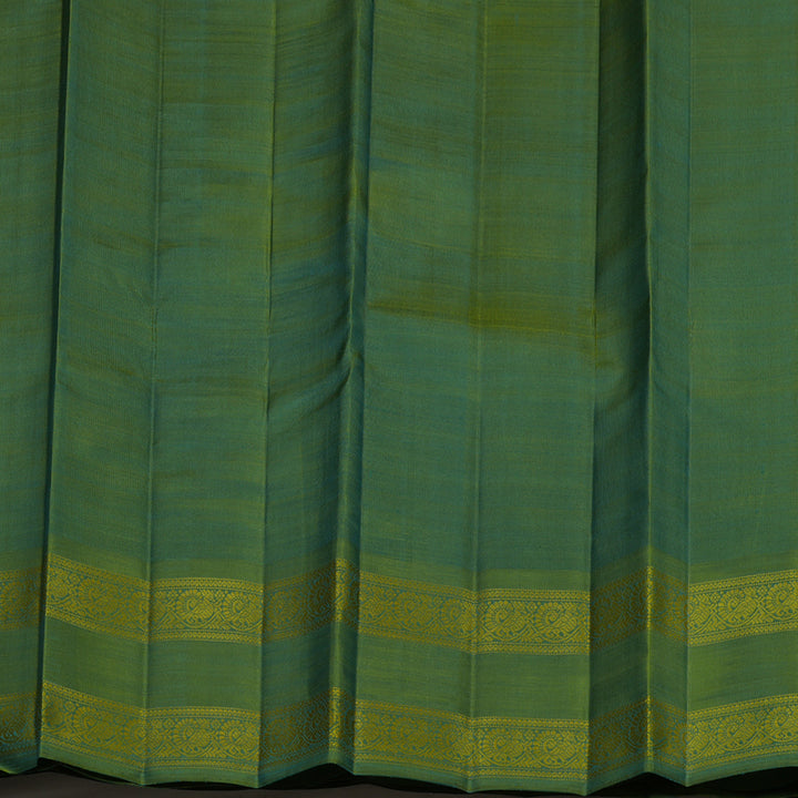 Hayagrivas Handloom Pista Green Kanjivaram Silk Saree with Olive Green Border BF59-SBS