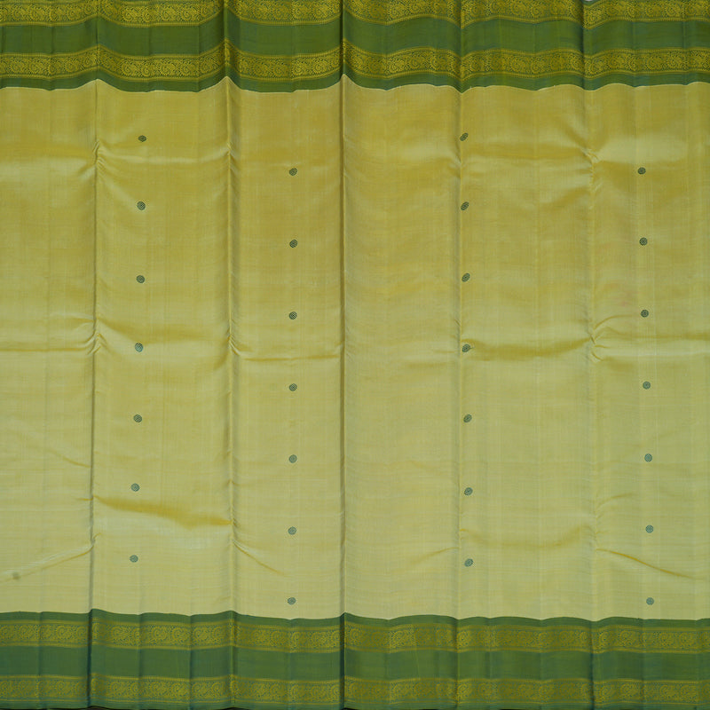Hayagrivas Handloom Pista Green Kanjivaram Silk Saree with Olive Green Border BF59-SBS