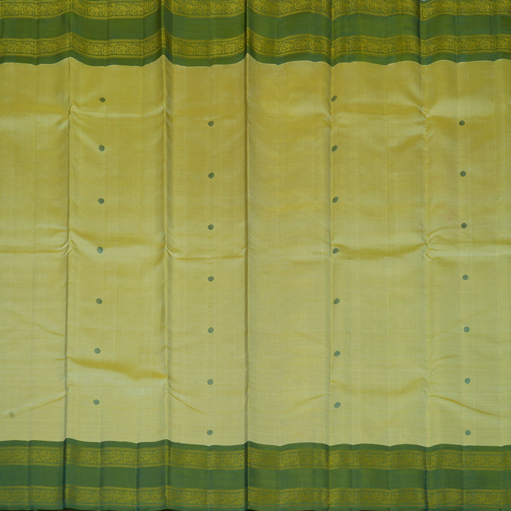 Hayagrivas Handloom Pista Green Kanjivaram Silk Saree with Olive Green Border BF59-SBS