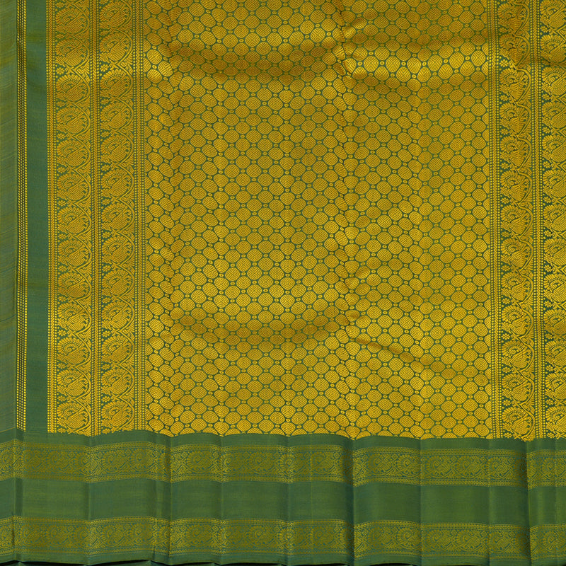 Hayagrivas Handloom Pista Green Kanjivaram Silk Saree with Olive Green Border BF59-SBS