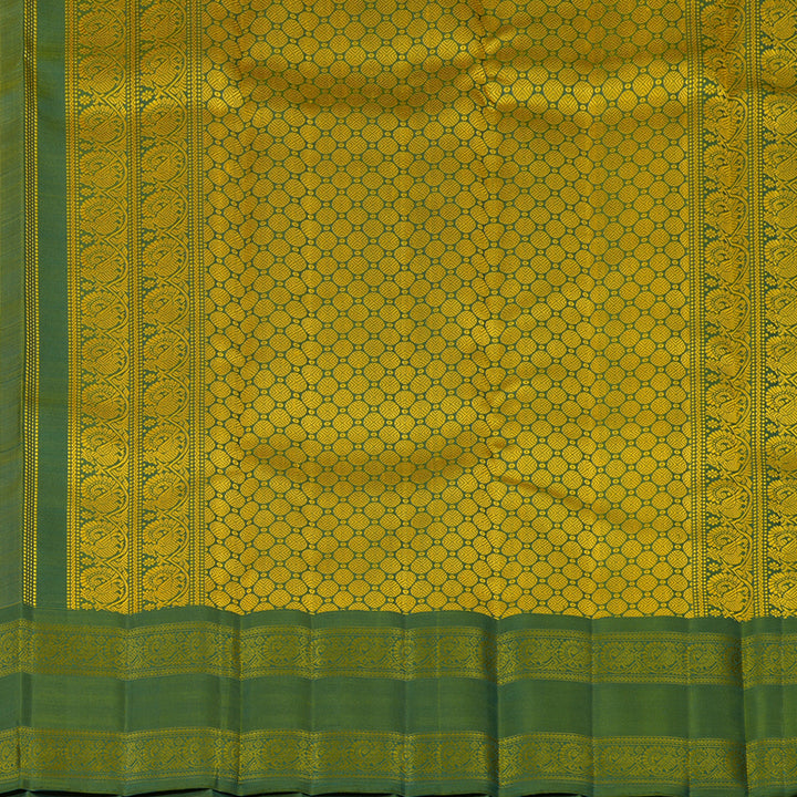 Hayagrivas Handloom Pista Green Kanjivaram Silk Saree with Olive Green Border BF59-SBS