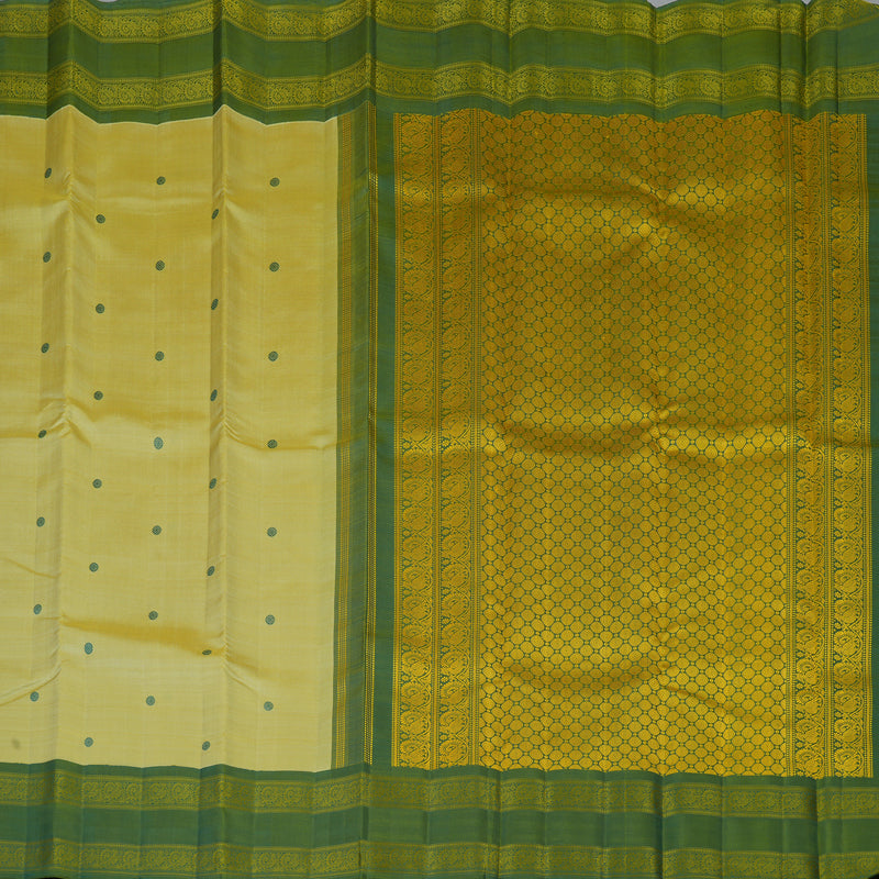 Hayagrivas Handloom Pista Green Kanjivaram Silk Saree with Olive Green Border BF59-SBS