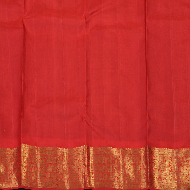 Hayagrivas Handloom Mayilkazhuthu Kanjivaram Silk Saree with Red Border BF6-SBS