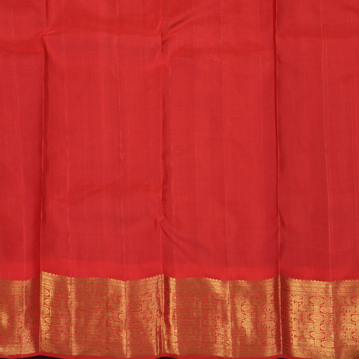 Hayagrivas Handloom Mayilkazhuthu Kanjivaram Silk Saree with Red Border BF6-SBS