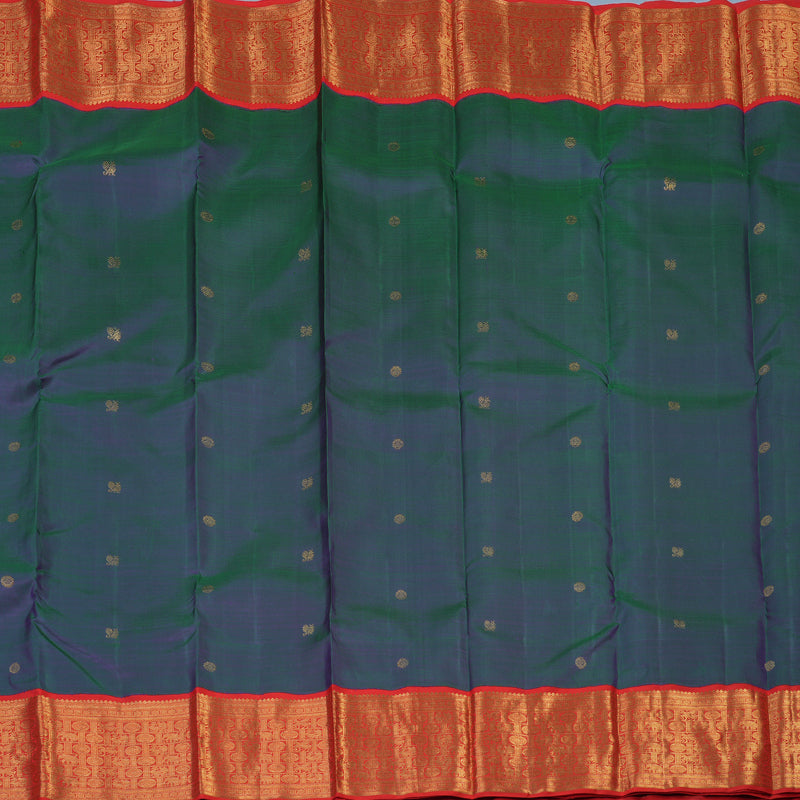 Hayagrivas Handloom Mayilkazhuthu Kanjivaram Silk Saree with Red Border BF6-SBS