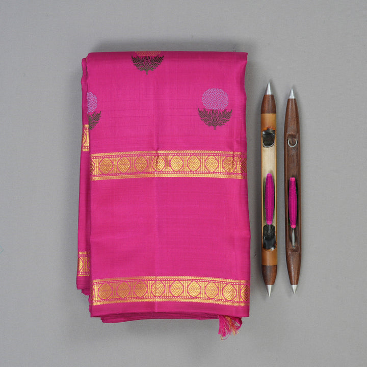 Hayagrivas Handloom Rani Pink Kanjivaram Silk Saree BF60-SBS