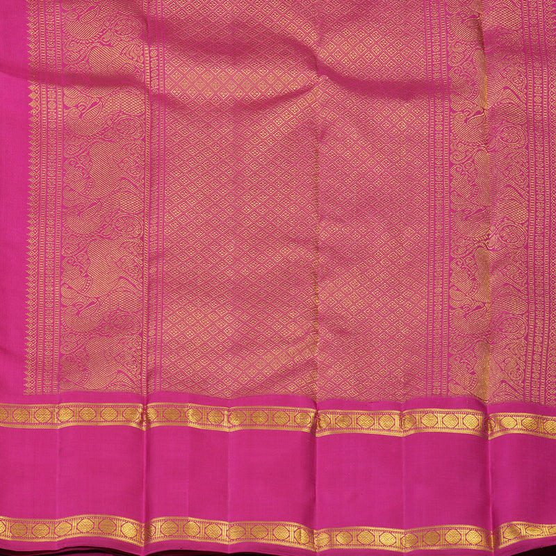 Hayagrivas Handloom Rani Pink Kanjivaram Silk Saree BF60-SBS