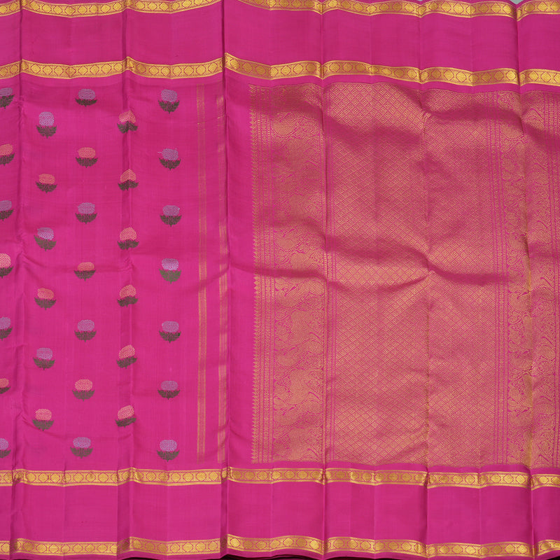 Hayagrivas Handloom Rani Pink Kanjivaram Silk Saree BF60-SBS