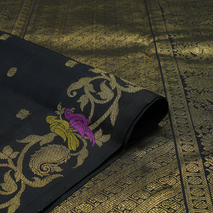 Hayagrivas Handloom Black Kanjivaram Silk Saree BF61-SBS