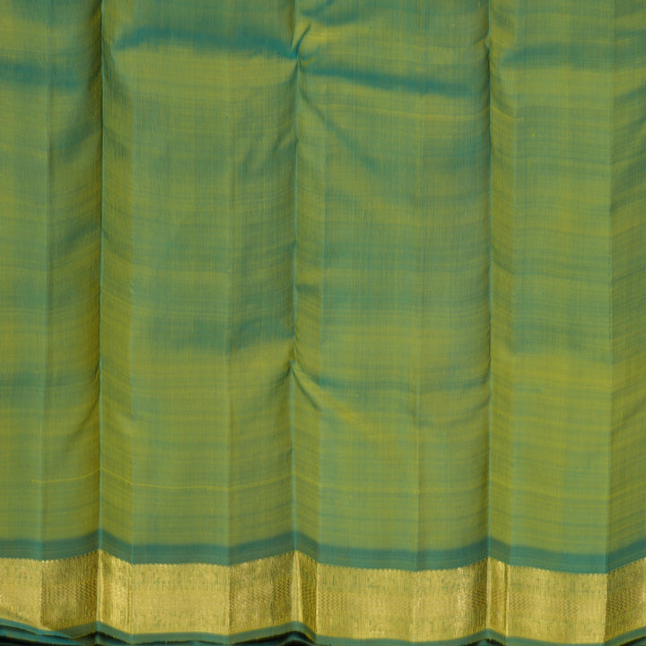 Hayagrivas Handloom Mild Yellow Kanjivaram Silk Saree with Green Border BF63-SBS
