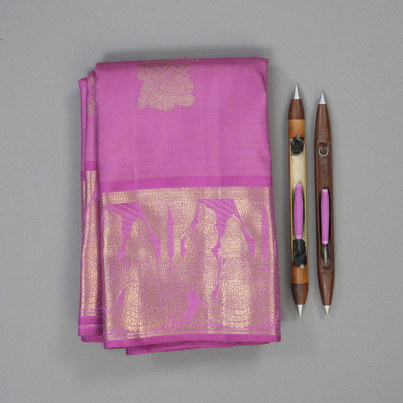 Hayagrivas Handloom Lavendar-Pink Kanjivaram Silk Saree BF84-SBS