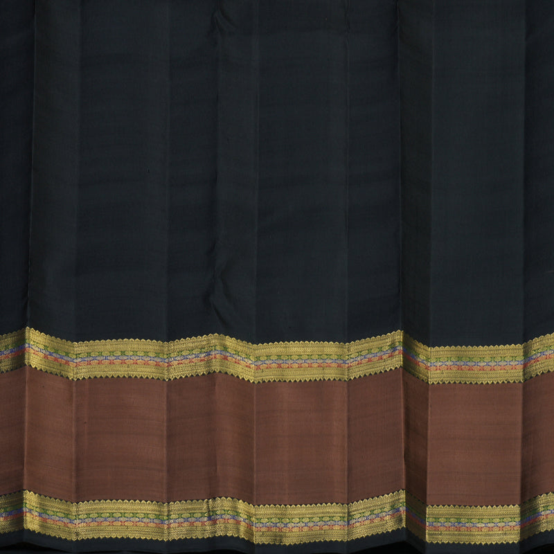Hayagrivas Handloom Pastel Green Kanjivaram Silk Saree with Brown Border BF85-SBS