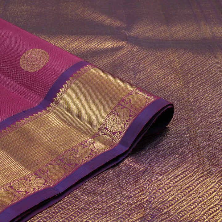Hayagrivas Handloom Vadamalli Purple Kanjivaram Silk Saree with Violet Border BF87-SBS  KBFL87D1-1