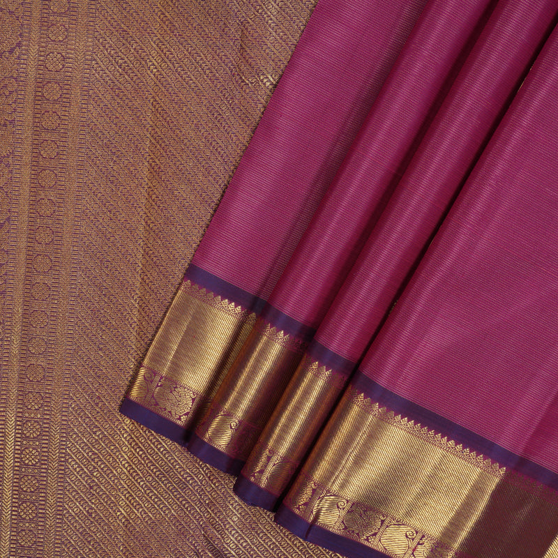 Hayagrivas Handloom Vadamalli Purple Kanjivaram Silk Saree with Violet Border BF87-SBS  KBFL87D1-1