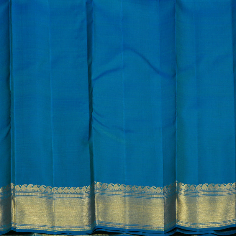 Hayagrivas Handloom Peacock Blue Kanjivaram Silk Saree BF88-SBS