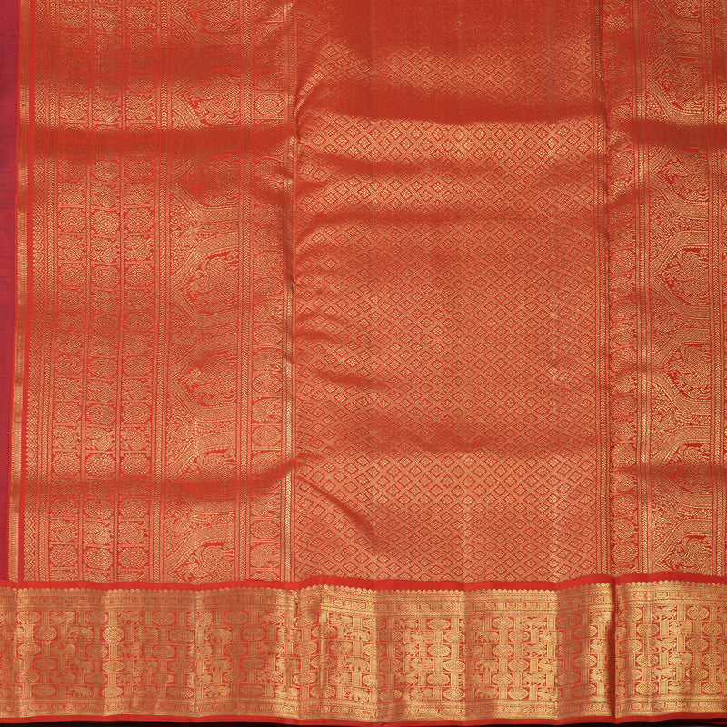 Hayagrivas Manthalir & Purple (Shot Colour) Handloom Ten Yards Silk Saree BF89-SBS
