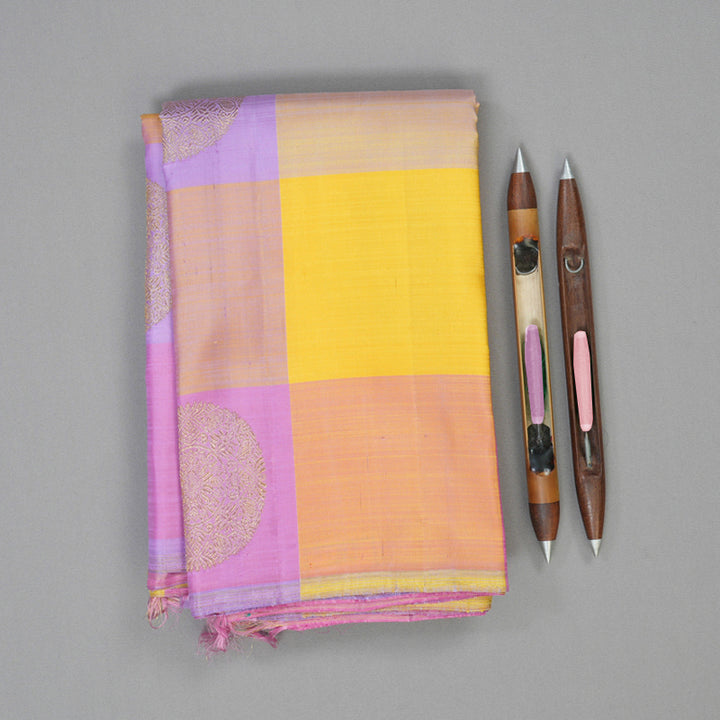 Hayagrivas Handloom Soft Hues Multichecks Kanjivaram Silk Saree BF90-SBS