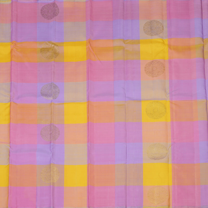 Hayagrivas Handloom Soft Hues Multichecks Kanjivaram Silk Saree BF90-SBS